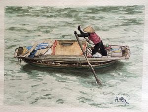 Pintura de Elena Herrero, barca