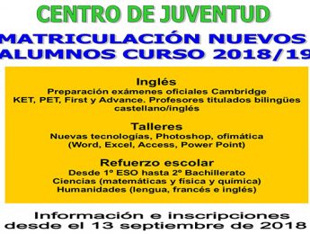 Imagen de la noticia Inscripción talleres Juventud 2018-2019