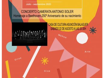 Imagen de la noticia Concierto Camerata Antonio Soler «Homenaje a Beethoven – 250 aniversario de su nacimiento»